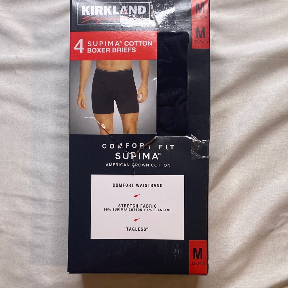 Kirkland Signature Black Supima Cotton Boxer Briefs